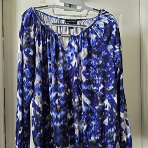 Blue Patterned Women's Top